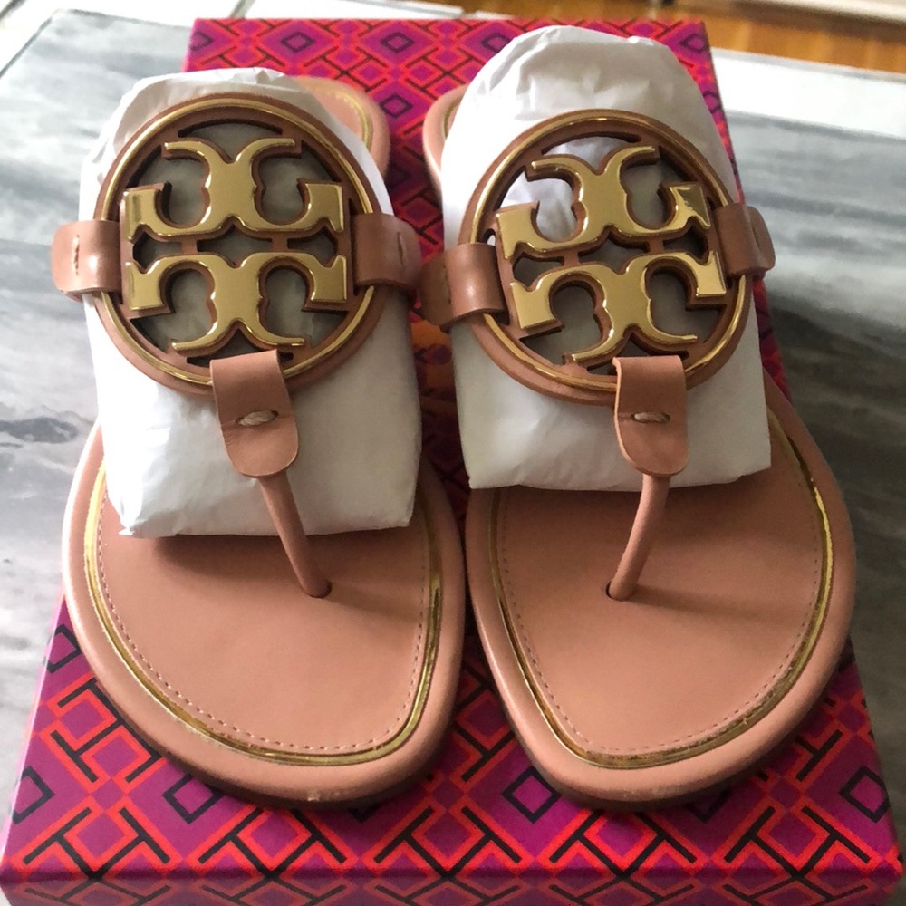Tory Burch Miller Sandals.  Pink Moon/Gold